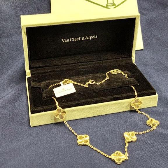 18K GOLD Alhambra Vca necklace & Earrings