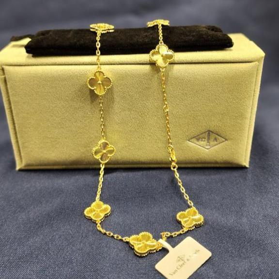 18k Gold vca Necklace vintage 10 Motifs alhambra including full set packaging( real pictures)