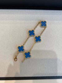 18k gold alhambra 5 motifs clover blue agatev vca