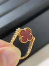 18k Gold Vca Ring Vintage Alhambra reversible ring red carnelier ( real pictures )