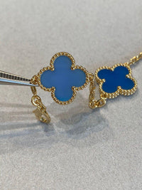 18k gold alhambra 5 motifs clover blue agatev vca