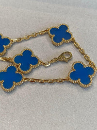 18k gold alhambra 5 motifs clover blue agatev vca