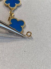18k gold alhambra 5 motifs clover blue agatev vca