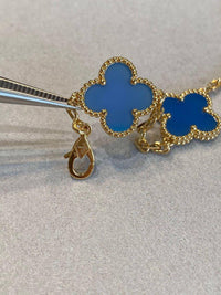 18k gold alhambra 5 motifs clover blue agatev vca
