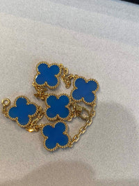 18k gold alhambra 5 motifs clover blue agatev vca