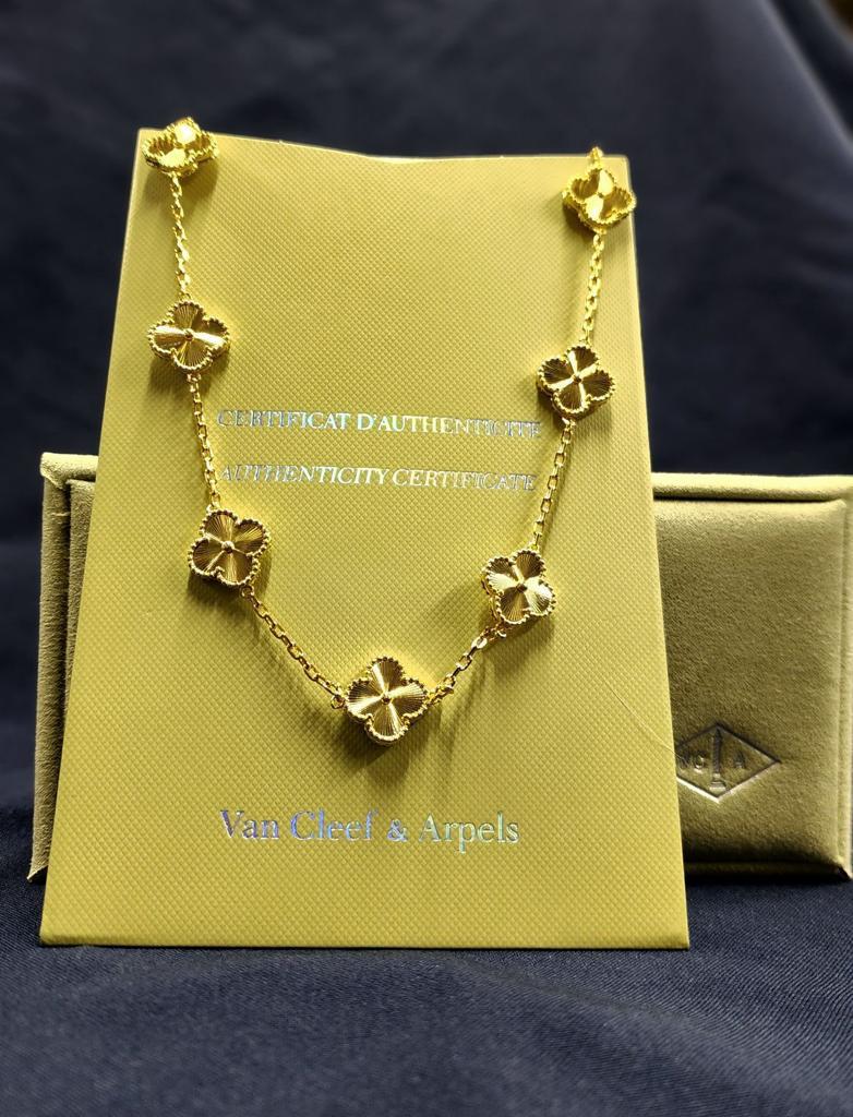 18K GOLD Alhambra Vca necklace & Earrings