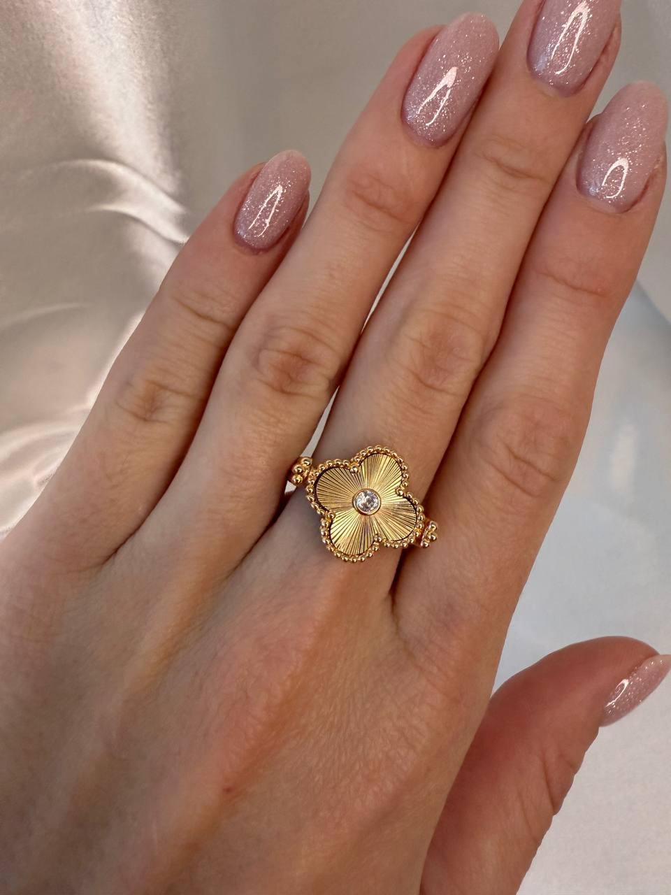 Vca red carnelier 18k solid gold vermeil 1 clover