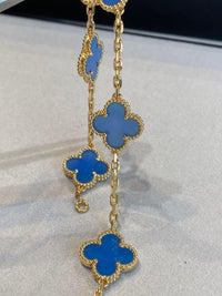 18k gold alhambra 5 motifs clover blue agatev vca