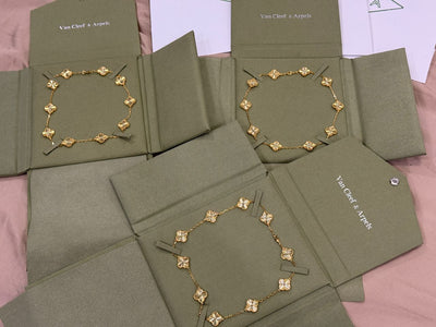18k Gold vca Necklace vintage 10 Motifs alhambra including full set packaging( real pictures)
