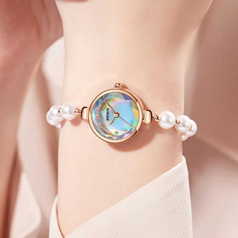 Waterproof Women Pearl Bracelet Wrist watch