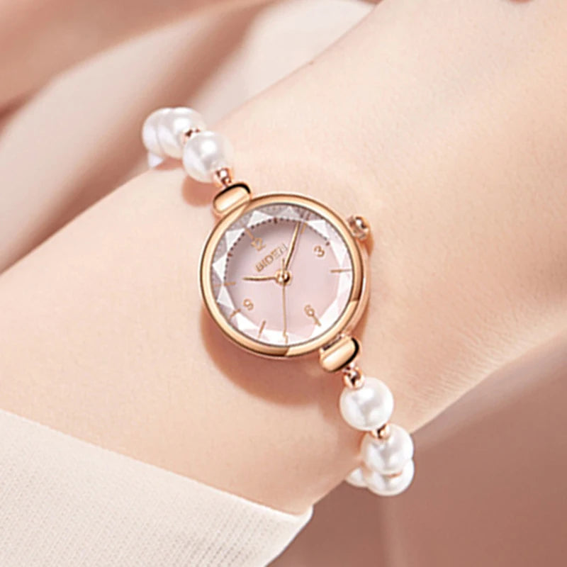 Waterproof Women Pearl Bracelet Wrist watch