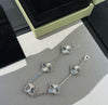 18k White Gold Vca Alhambra Bracelet White Gold Guilloché  5 motifs Van cleef & arpels (100% Real Pictures)