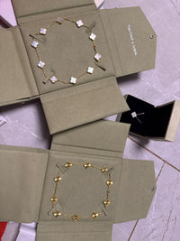 20 Motifs Vca Necklace Alhambra Mother of pearl with original Packaging 18k Gold ( 100% Real Pictures and Inventory)