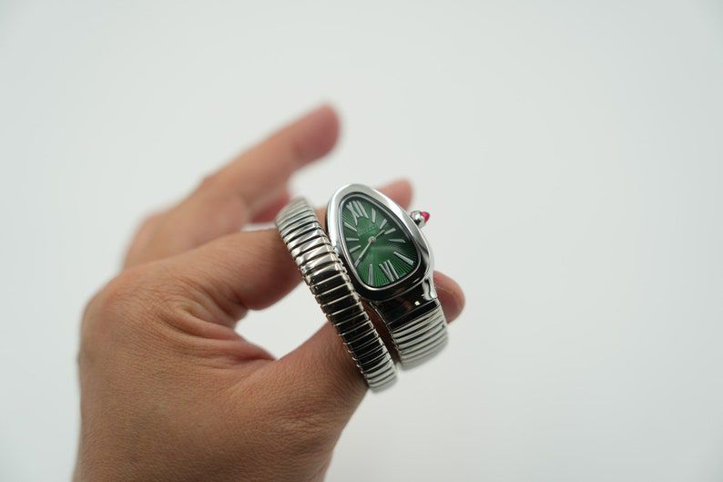 Serpenti watch Green dial Snake Quartz With Box