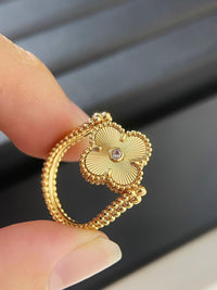 18k Gold Vca Ring Vintage Alhambra reversible ring red carnelier ( real pictures )