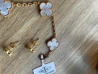 18k Gold Vca Alhambra Bracelet Mother Of pearl 5 motifs Van cleef &arpels (100% Real Pictures)