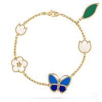 18k Gold Lucky Spring 5-Motif Charm Bracelet – MOP & Lapis Lazuli Butterfly