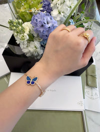18k Gold Lucky Spring 5-Motif Charm Bracelet – MOP & Lapis Lazuli Butterfly