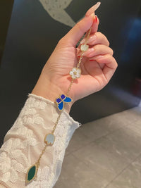 18k Gold Lucky Spring 5-Motif Charm Bracelet – MOP & Lapis Lazuli Butterfly