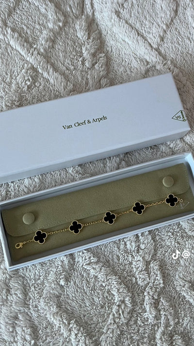 18k Gold Van cleef Bracelets alhambra mother of pearl, gold with diamonds onyx, guilloche, and carnelier With Special BoxPackaging
